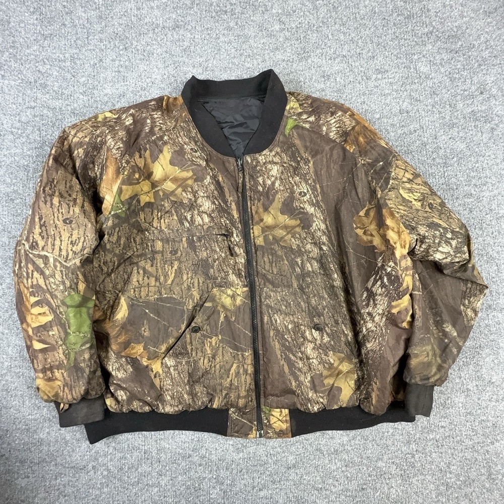 Cabela's Jacket Mens 4XL Brown Camo Reversible Insulated Bomber Hunting Outdoor